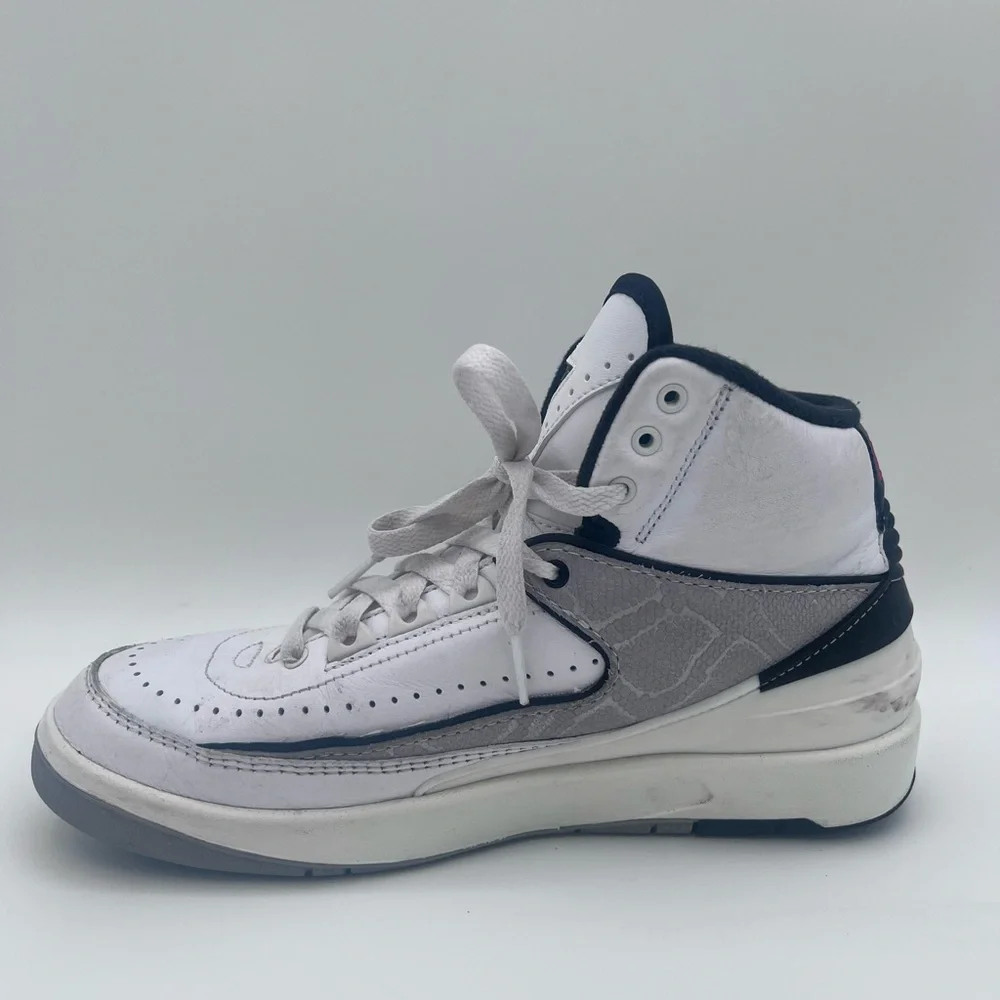 Size 6.5y-Nike Air‎ Jordan 2 Retro Python White Fire Red Black (DQ8562-102)